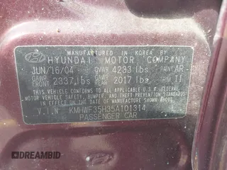2005 Hyundai Sonata GLS with VIN KMHWF35H35A101314, listed as a IAAI auction lot 41874416 with 156,958 mi miles. Bid and sale history available at carsss.com. Image 9.