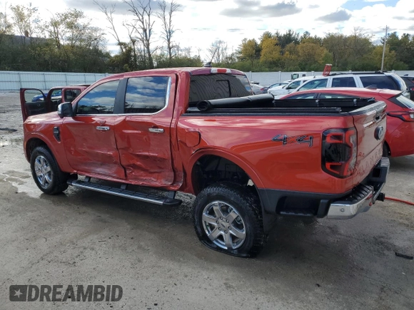2024 Ford Ranger LARIAT with VIN 1FTER4KH0RLE20133, listed as a Copart auction lot 76017404 with 6,144 mi miles and Salvage Title. Bid and sale history available at carsss.com. Image 2.