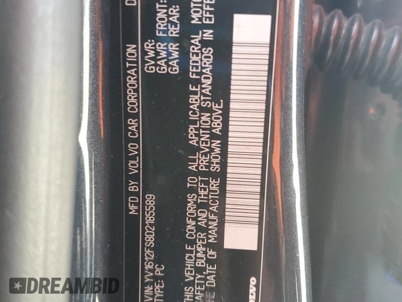 2013 Volvo S60 T5 Premier with VIN YV1612FS8D2185589, listed as a Copart auction lot 58694315 with 130,091 mi miles and Clean title. Bid and sale history available at DreamBid. Image 12.