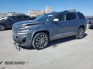 2021 GMC Acadia Denali with VIN 1GKKNPLS4MZ107333, listed as a Copart auction lot 46881225 with 7,957 mi miles and Salvage Title. Bid and sale history available at carsss.com. Image 1.