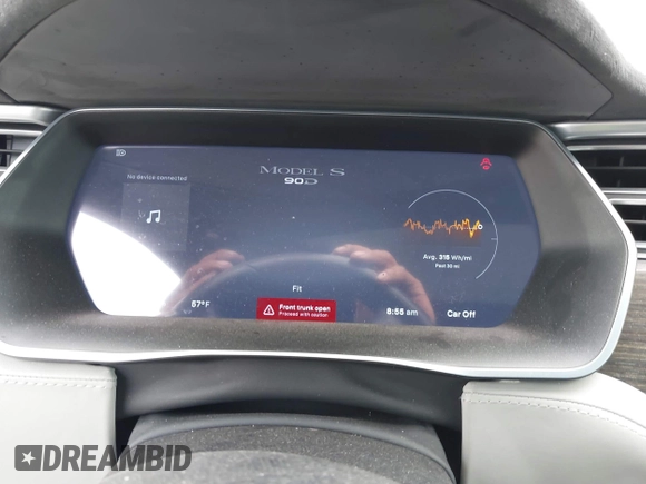 2016 Tesla Model S 90D with VIN 5YJSA1E27GF129824, listed as a IAAI auction lot 42058080 with 113,171 mi miles and . Bid and sale history available at DreamBid. Image 7.