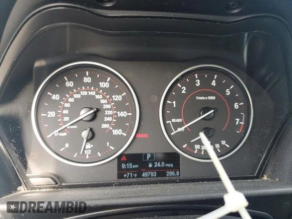2016 BMW 2 Series 228i xDrive with VIN WBA1G9C52GV598419, listed as a Copart auction lot 62464515 with 49,793 mi miles and Salvage title. Bid and sale history available at DreamBid. Image 9.