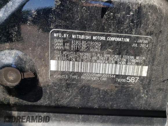 2015 Mitsubishi Lancer SE with VIN JA32V2FW8FU001544, listed as a Copart auction lot 74977804 with 146,867 mi miles and Clean Title. Bid and sale history available at DreamBid. Image 12.