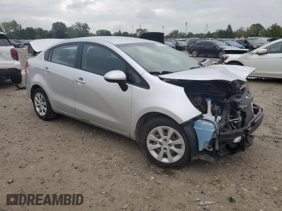 2013 Kia Rio LX with VIN KNADM4A33D6302498, listed as a Copart auction lot 73159954 with Not Provided miles and Salvage Title. Bid and sale history available at DreamBid. Image 4.