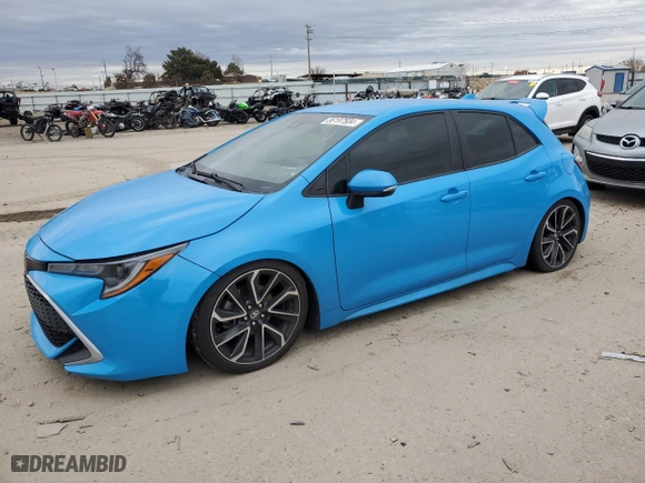 2020 Toyota Corolla Hatchback XSE with VIN JTNA4RBE9L3085912, listed as a Copart auction lot 86197504 with 70,238 mi miles and Salvage Title. Bid and sale history available at carsss.com. Image 1.