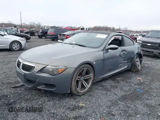2007 BMW 6 Series M6 with VIN WBSEH93517CY23578, listed as a IAAI auction lot 41490863 with 75,448 mi miles. Bid and sale history available at carsss.com. Image 2.