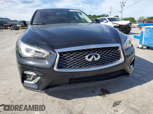 2023 Infiniti Q50 Luxe with VIN JN1EV7BR3PM543411, listed as a Copart auction lot 57782135 with 14,808 mi miles and Salvage title. Bid and sale history available at DreamBid. Image 5.