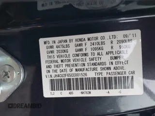 2012 Acura TSX Technology z VIN JH4CU2F65CC001526, wystawiony jako IAAI lot #41520512 z przebiegiem 118 185 mil mil oraz . Historia ofert i sprzedaży dostępna na DreamBid. Obrazek 9.