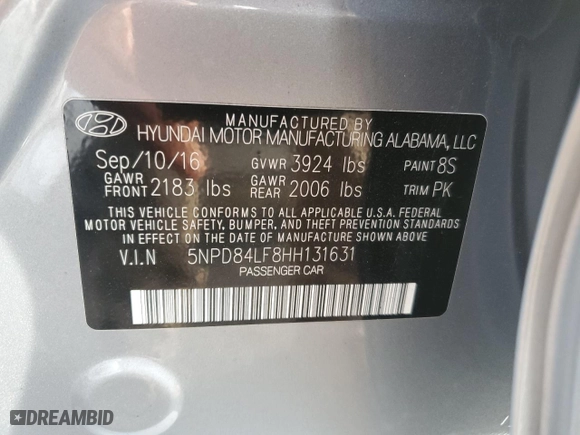 2017 Hyundai Elantra SE with VIN 5NPD84LF8HH131631, listed as a Copart auction lot 50466885 with 116,271 mi miles and Salvage Title. Bid and sale history available at carsss.com. Image 14.