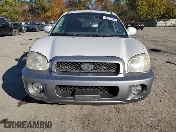 2004 Hyundai Santa Fe GLS with VIN KM8SC73DX4U836660, listed as a Copart auction lot 76409554 with 207,232 mi miles and Salvage Title. Bid and sale history available at carsss.com. Image 5.