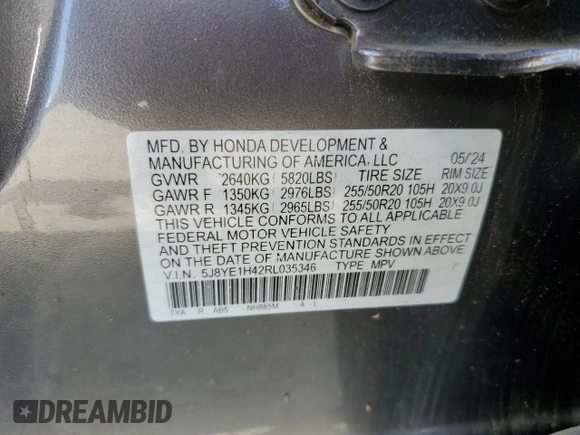 2024 Acura MDX Technology z VIN 5J8YE1H42RL035346, wystawiony jako Copart lot #53072515 z przebiegiem Nie podano mil oraz Szkoda całkowita • Salvage title. Historia ofert i sprzedaży dostępna na DreamBid. Obrazek 14.