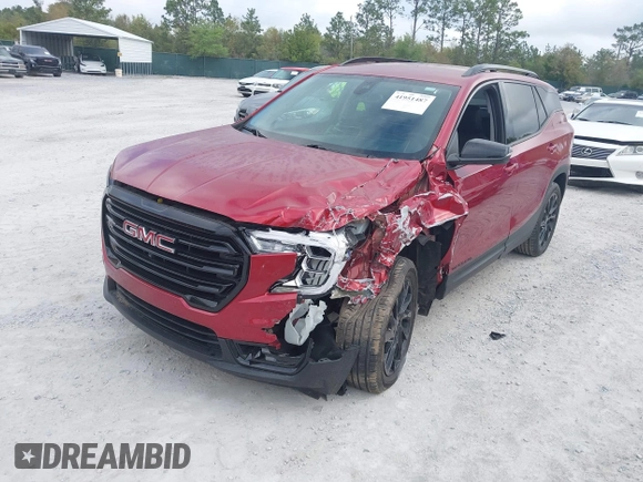 2023 GMC Terrain SLT with VIN 3GKALPEG4PL168476, listed as a IAAI auction lot 41951487 with 24,656 mi miles and . Bid and sale history available at carsss.com. Image 2.