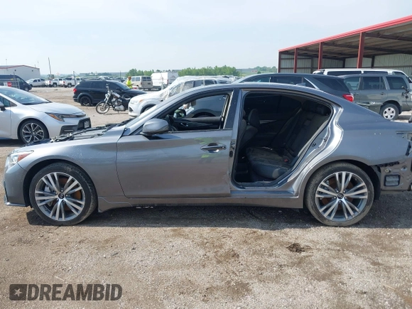 2020 Infiniti Q50 Luxe with VIN JN1EV7AR1LM255530, listed as a IAAI auction lot 42402566 with 58,807 mi miles and . Bid and sale history available at DreamBid. Image 14.