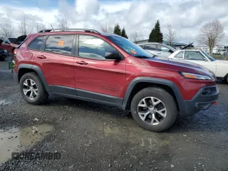 2015 Jeep Cherokee Trailhawk with VIN 1C4PJMBS9FW544133, listed as a Copart auction lot 51000485 with 96,146 mi miles and Salvage Title. Bid and sale history available at carsss.com. Image 4.