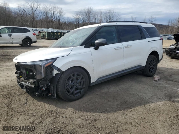 2025 Kia Carnival Hybrid SX Prestige with VIN KNDNE5KA1S6030120, listed as a Copart auction lot 50686895 with 1,455 mi miles and Salvage Title. Bid and sale history available at carsss.com. Image 1.