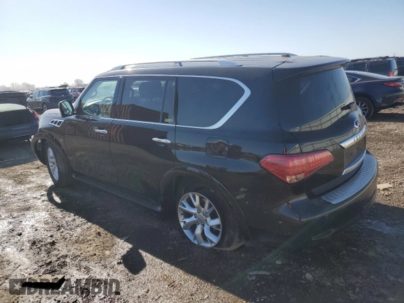 2014 Infiniti QX80 with VIN JN8AZ2NC0E9351135, listed as a Copart auction lot 52055355 with 0 mi miles and Salvage Title. Bid and sale history available at carsss.com. Image 2.