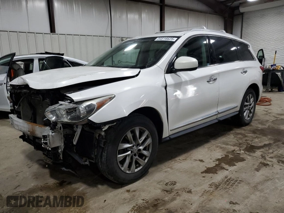 2013 Infiniti JX35 with VIN 5N1AL0MM6DC337958, listed as a Copart auction lot 54516625 with 148,614 mi miles and Salvage Title. Bid and sale history available at DreamBid. Image 1.