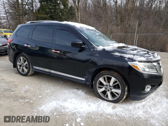 2014 Nissan Pathfinder S with VIN 5N1AR2MM4EC654679, listed as a Copart auction lot 45000635 with 134,569 mi miles and Salvage title. Bid and sale history available at DreamBid. Image 4.