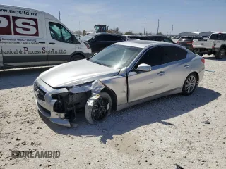 2015 Infiniti Q50 Premium with VIN JN1BV7APXFM357124, listed as a Copart auction lot 49795925 with 139,268 mi miles and Salvage Title. Bid and sale history available at carsss.com. Image 1.