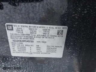 2015 Chevrolet Silverado 1500 LTZ with VIN 3GCUKSEJXFG489780, listed as a IAAI auction lot 41335608 with 140,972 mi miles. Bid and sale history available at carsss.com. Image 9.