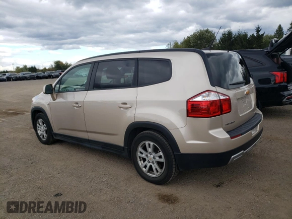 2012 Chevrolet Orlando 1LT z VIN KL77P2EMXCK561796, wystawiony jako Copart lot #75188244 z przebiegiem 131 868 mil mil oraz Tytuł czysty. Historia ofert i sprzedaży dostępna na DreamBid. Obrazek 2.