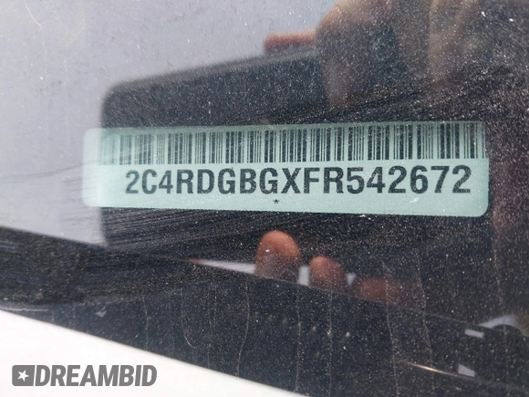 2015 Dodge Grand Caravan American Value with VIN 2C4RDGBGXFR542672, listed as a IAAI auction lot 42230608 with 102,753 mi miles and . Bid and sale history available at DreamBid. Image 9.