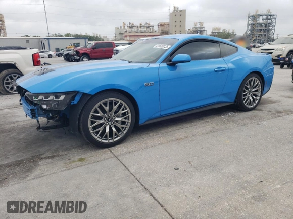 2024 Ford Mustang GT with VIN 1FA6P8CF7R5426438, listed as a Copart auction lot 51600235 with 3,821 mi miles and Salvage Title. Bid and sale history available at carsss.com. Image 1.
