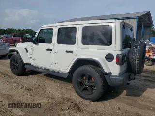 2020 Jeep Wrangler Unlimited Sahara with VIN 1C4HJXEN5LW207076, listed as a Copart auction lot 59461645 with 57,559 mi miles and Salvage title. Bid and sale history available at DreamBid. Image 2.