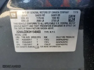 2017 Chevrolet Equinox LT with VIN 2GNALCEK0H1548403, listed as a Copart auction lot 52644215 with 95,704 mi miles and Clean Title. Bid and sale history available at carsss.com. Image 13.