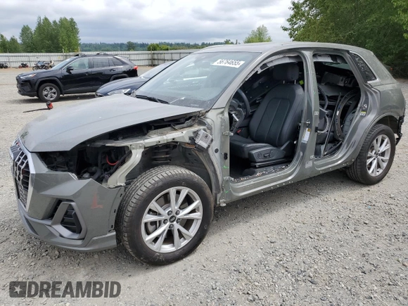 2022 Audi Q3 S line Premium z VIN WA1DECF35N1023890, wystawiony jako Copart lot #56764655 z przebiegiem 36 220 mil mil oraz Szkoda całkowita • Salvage title. Historia ofert i sprzedaży dostępna na DreamBid. Obrazek 1.