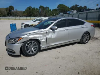 2018 Genesis G80 3.8L with VIN KMHGN4JE5JU236845, listed as a Copart auction lot 46210745 with 78,652 mi miles and Salvage Title. Bid and sale history available at carsss.com. Image 1.