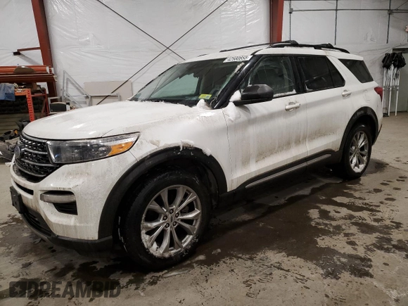 2021 Ford Explorer XLT with VIN 1FMSK8DH8MGA25562, listed as a Copart auction lot 42580855 with 35,462 mi miles and Salvage Title. Bid and sale history available at carsss.com. Image 1.