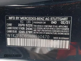 2021 Mercedes-Benz E-Class E 350 with VIN W1KZF8DB5MA960470, listed as a IAAI auction lot 41290266 with 44,008 mi miles. Bid and sale history available at carsss.com. Image 9.