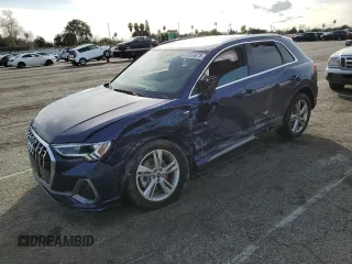 2021 Audi Q3 S line Premium Plus with VIN WA1EECF3XM1053860, listed as a Copart auction lot 37636673 with 28,207 mi miles. Bid and sale history available at carsss.com. Image 1.