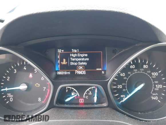 2017 Ford Escape Titanium with VIN 1FMCU9JD8HUA59000, listed as a IAAI auction lot 41559788 with 90,319 mi miles. Bid and sale history available at carsss.com. Image 7.