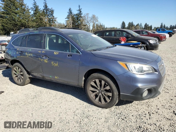 2016 Subaru Outback Limited with VIN 4S4BSENC9G3325981, listed as a Copart auction lot 53129535 with 169,664 mi miles and Salvage title. Bid and sale history available at DreamBid. Image 4.