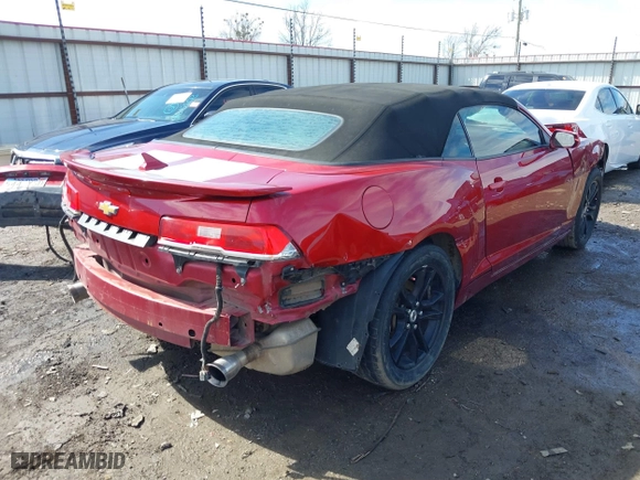 2015 Chevrolet Camaro LT with VIN 2G1FD3D35F9104138, listed as a IAAI auction lot 41642338 with 125,320 mi miles. Bid and sale history available at carsss.com. Image 4.