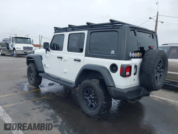 2018 Jeep Wrangler Unlimited Sport with VIN 1C4HJXDN0JW265823, listed as a IAAI auction lot 41707684 with 60,072 mi miles and . Bid and sale history available at DreamBid. Image 3.