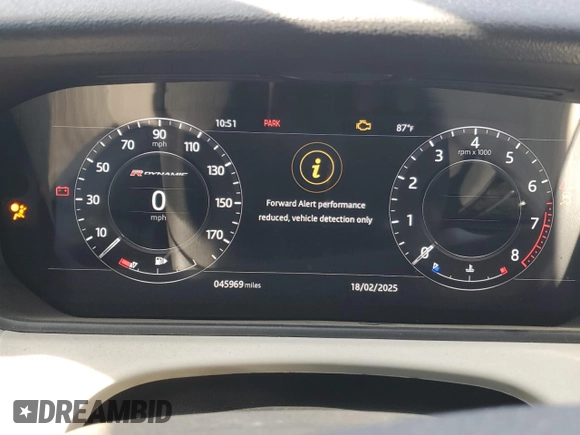 2019 Land Rover Range Rover Velar R-Dynamic SE with VIN SALYL2FVXKA219126, listed as a Copart auction lot 43652525 with 45,969 mi miles and Salvage title. Bid and sale history available at DreamBid. Image 9.