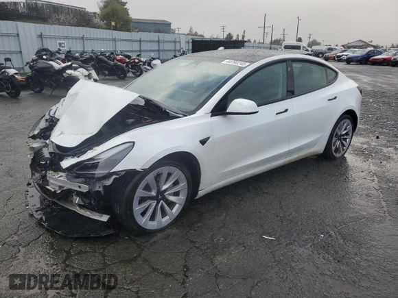 2023 Tesla Model 3 with VIN 5YJ3E1EAXPF544233, listed as a Copart auction lot 44790245 with 32,098 mi miles and Salvage title. Bid and sale history available at DreamBid. Image 1.