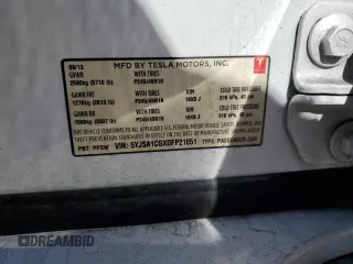 2013 Tesla Model S with VIN 5YJSA1CGXDFP21051, listed as a Copart auction lot 48377775 with 125,472 mi miles and Salvage Title. Bid and sale history available at carsss.com. Image 12.