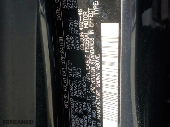2015 Volvo XC60 T6 Drive-E with VIN YV449MDK6F2730807, listed as a Copart auction lot 47603064 with 159,747 mi miles. Bid and sale history available at carsss.com. Image 13.