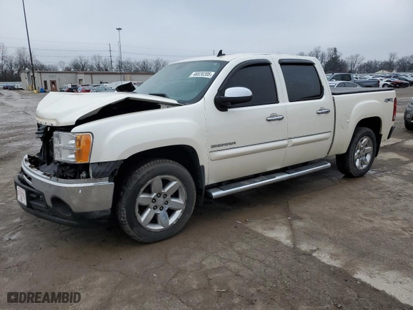 2013 GMC Sierra 1500 SLT with VIN 3GTP2WE70DG252706, listed as a Copart auction lot 46820205 with 145,676 mi miles and Salvage Title. Bid and sale history available at carsss.com. Image 1.