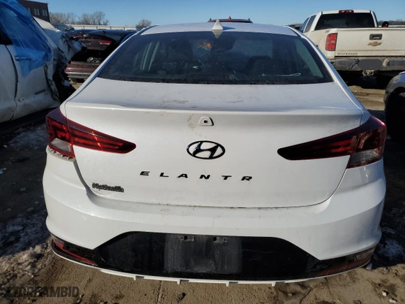 2020 Hyundai Elantra Value Edition with VIN 5NPD84LF2LH581235, listed as a Copart auction lot 88978305 with 0 mi miles and Salvage Title. Bid and sale history available at carsss.com. Image 6.