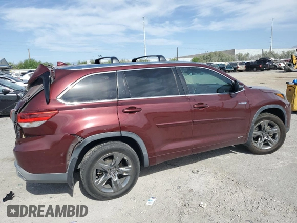 2017 Toyota Highlander Hybrid Limited with VIN 5TDDGRFH7HS032175, listed as a Copart auction lot 58597285 with 70,561 mi miles and Salvage title. Bid and sale history available at DreamBid. Image 3.