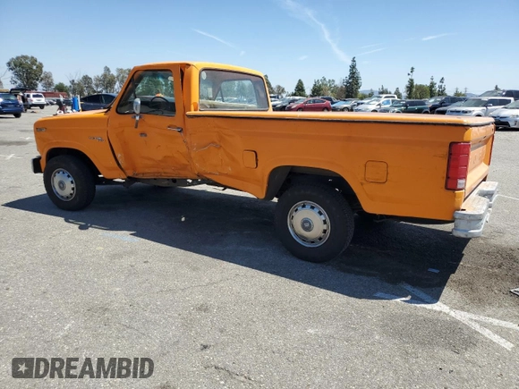 1980 Ford F-150 with VIN F15ERJD0653, listed as a Copart auction lot 52750765 with 27,691 mi miles and Salvage title. Bid and sale history available at DreamBid. Image 2.