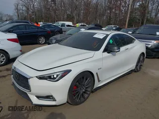 2017 Infiniti Q60 Red Sport 400 with VIN JN1FV7EK6HM610863, listed as a IAAI auction lot 40101142 with 52,406 mi miles and . Bid and sale history available at carsss.com. Image 2.
