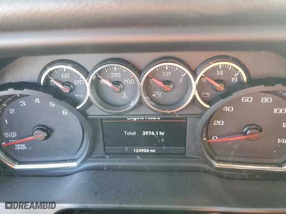 2019 Chevrolet Silverado 1500 LTZ with VIN 1GCUYGEL7KZ124884, listed as a Copart auction lot 58082934 with 124,904 mi miles and Salvage Title. Bid and sale history available at carsss.com. Image 9.