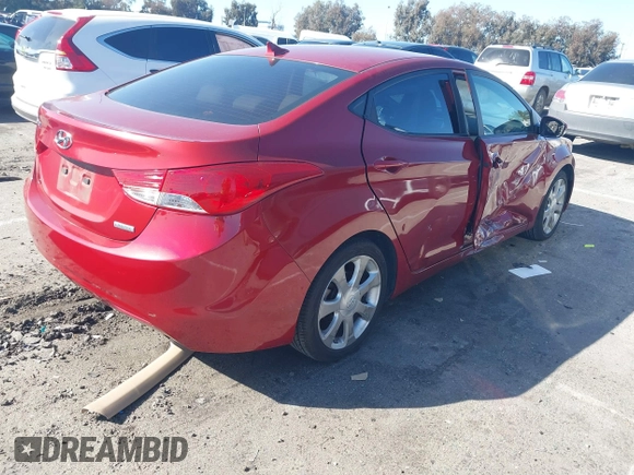 2012 Hyundai Elantra Limited with VIN KMHDH4AE4CU217166, listed as a IAAI auction lot 41754761 with 109,415 mi miles. Bid and sale history available at carsss.com. Image 4.