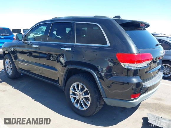 2015 Jeep Grand Cherokee Limited with VIN 1C4RJEBGXFC841522, listed as a IAAI auction lot 41829611 with 123,486 mi miles. Bid and sale history available at carsss.com. Image 3.